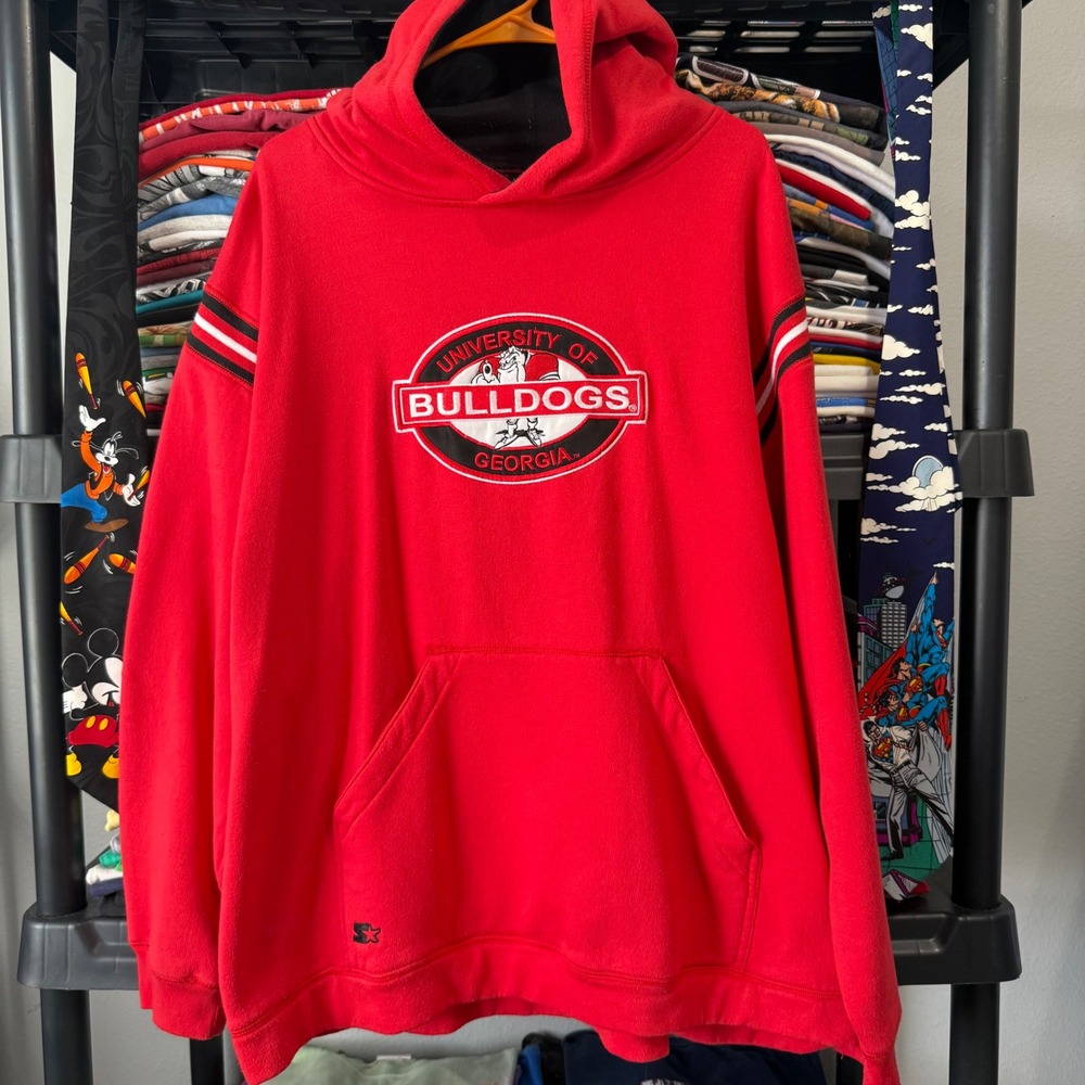 Y2K Red University Of Georgia Bulldogs Starter Hoodie XL